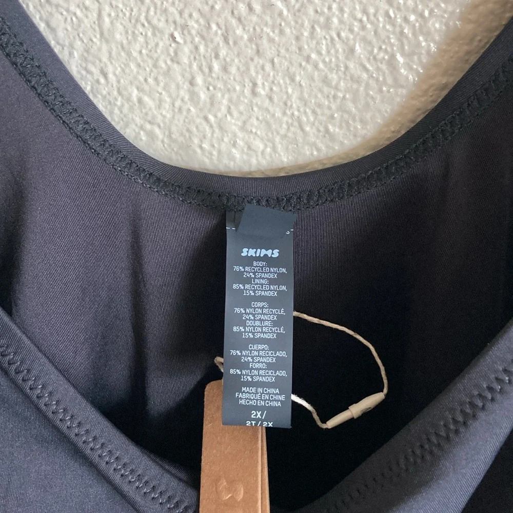 SKIMS Signature Swim Scoop Neck One Piece in Onyx (Size 2X)